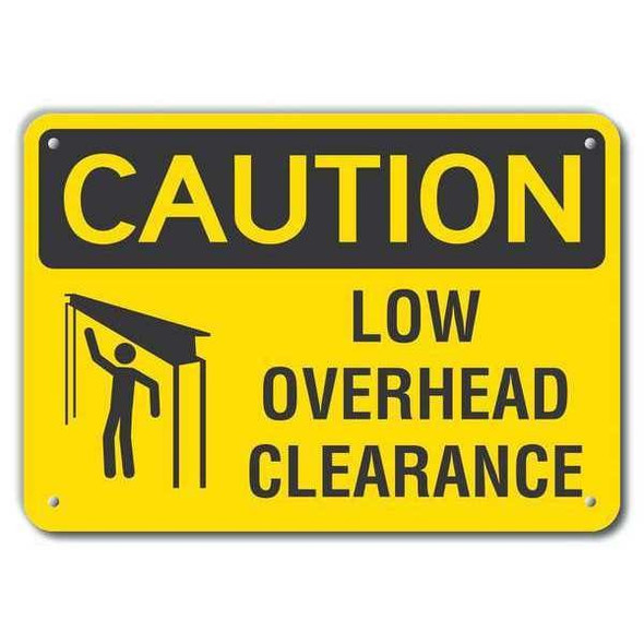 Caution Sign, 7 in Height, 10 in Width, Plastic, Vertical Rectangle, English