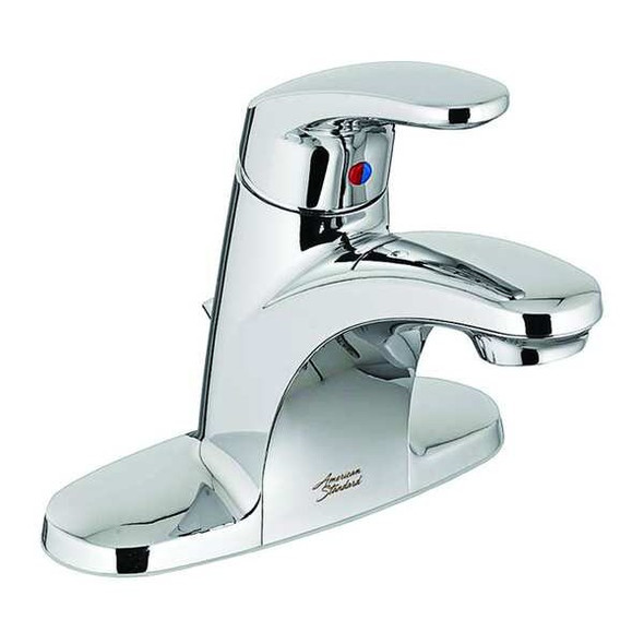 Manual Mid Arc Bathroom Faucet, 4" Mount, Chrome 3 Hole