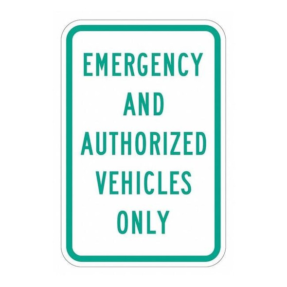 Lyle Emergency Vehicle Parking Sign,18" x 12, T1-1774-HI_12x18 T1-1774-HI_12x18
