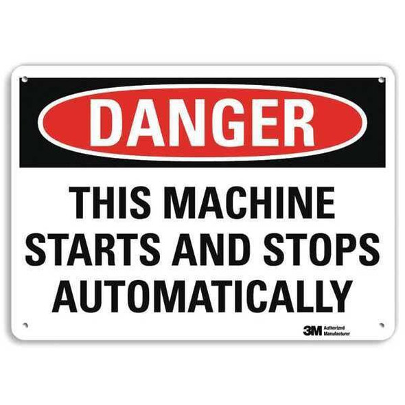 Danger Sign, 10 in Height, 14 in Width, Aluminum, Horizontal Rectangle, English