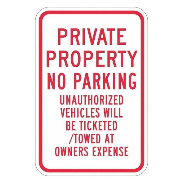 Lyle Private Property No Parking Sign,18"x12, T1-1169-EG_12x18 T1-1169-EG_12x18