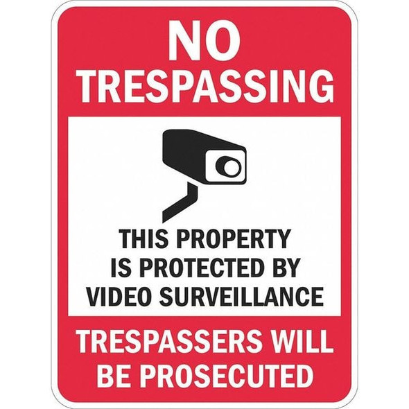 No Trespassing, 12 in W x 18 in H, Vertical Rectangle, Aluminum