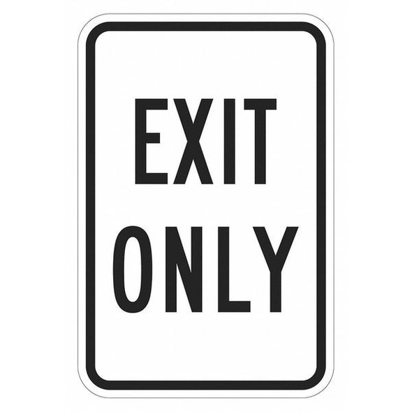 Lyle Exit Sign, Aluminum, 12 in W, 18 in H, Exit Only, White T1-1909-DG_12x18