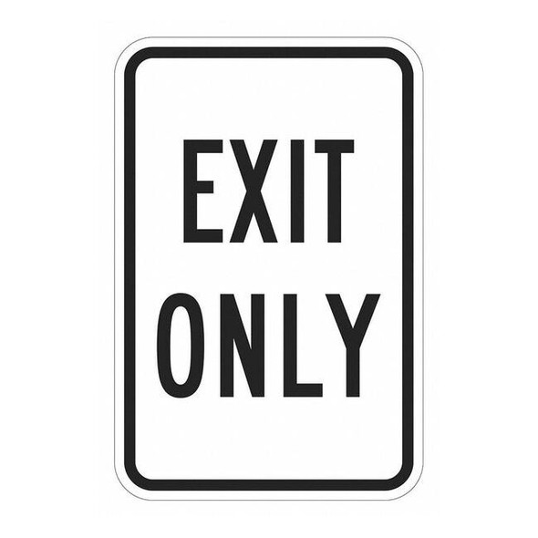 Lyle Exit Sign, Aluminum, 12 in W, 18 in H, Exit Only, White T1-1909-DG_12x18