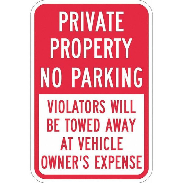 Lyle Private Property No Parking Sign,18"x12, T1-1091-DG_12x18 T1-1091-DG_12x18