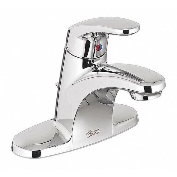 Manual Mid Arc Bathroom Faucet, 4" Mount, Chrome 3 Hole