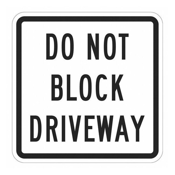 Lyle No Parking Sign, 12" W, 12" H, English, Aluminum, White T1-1642-HI_12x12