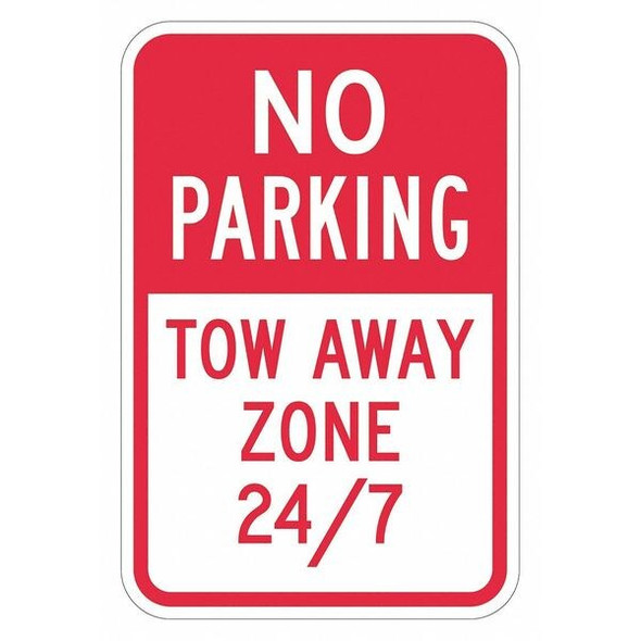 Lyle Tow Zone No Parking Sign,18" x 12, T1-3055-EG_12x18 T1-3055-EG_12x18