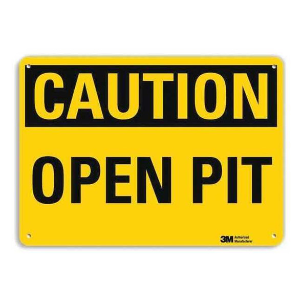 Caution Sign, 10 in H, 14 in W, Aluminum, Horizontal Rectangle, U4-1567-NA_14x10