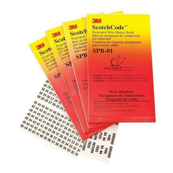 3m Wire Marker Book, Preprintd, Slf-Adhes, PK5, SPB-15-AS1 SPB-15-AS1