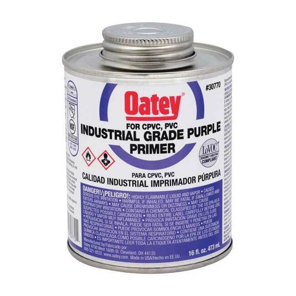 Oatey Primer,Can,16 oz,Purple 30770