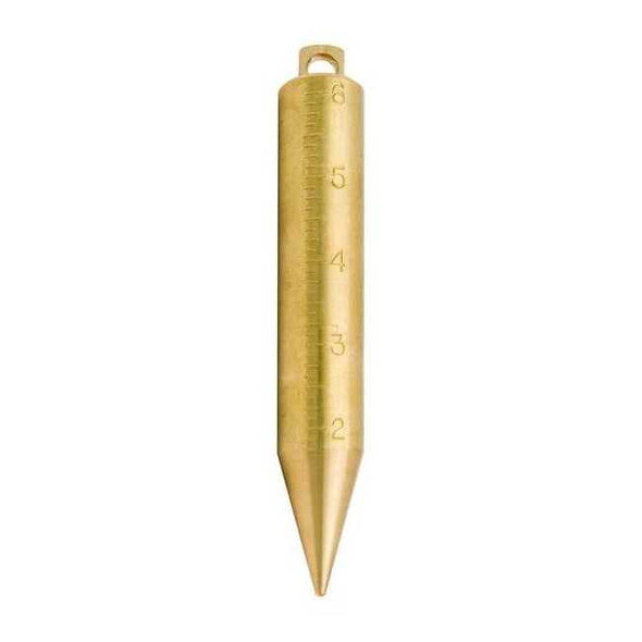 U.S. Tape Plumb Bob,20 oz. Size,Brass Construction 58899