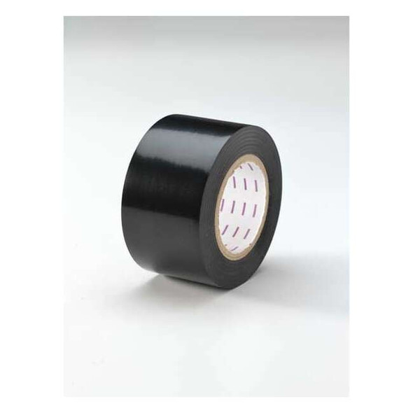 Floor Marking Tape, vinyl, No Legend, Black, 3 in W., 5 mil Thickness