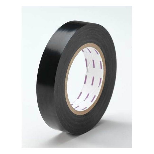 Floor Marking Tape, vinyl, No Legend, Black, 1 in W., 5 mil Thickness