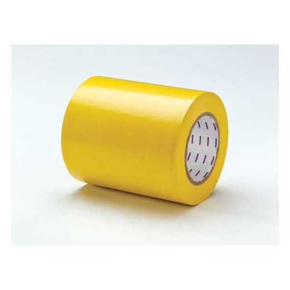 Floor Marking Tape, vinyl, No Legend, Yellow, 6 in W., 5 mil Thickness