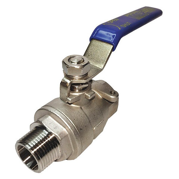 3/8" FNPT x MNPT Stainless Steel Ball Valve Inline