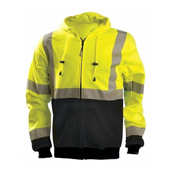 Occunomix Sweatshirt, 3, R, Polyester, Yellow, XL LUX-SWTHZBK-YXL