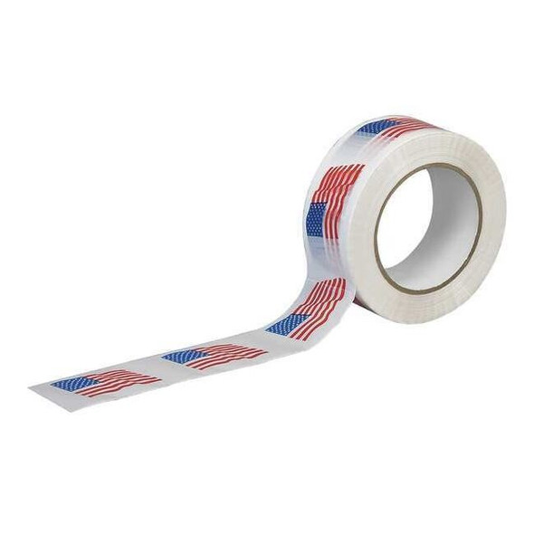 Tapecase Carton Tape, Red/Blue/White, 2Inx55Yd 15C764 Pack of 2