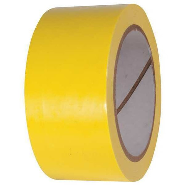 Floor Marking Tape, vinyl, Solid, Yellow, 2 in W., 2.4 mil Thickness