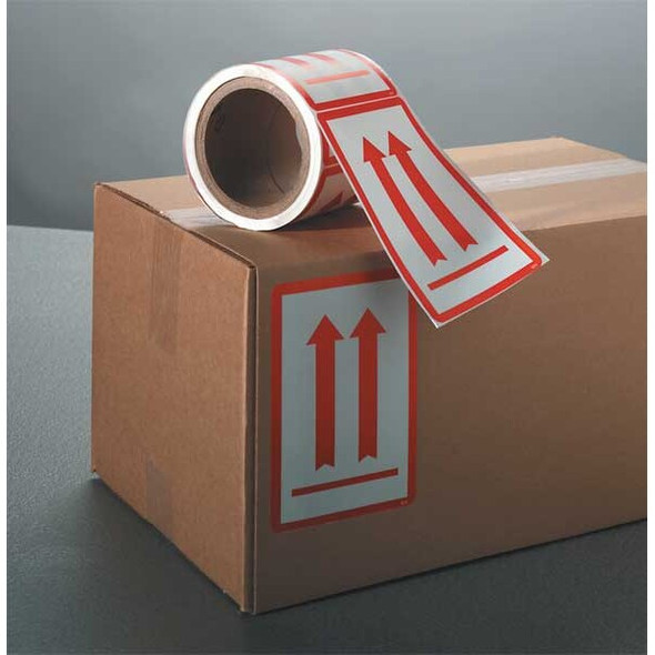 4" x 6" White Shipping Labels, Arrows (This Side Up), Pk500