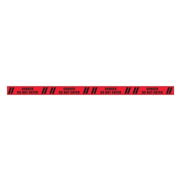 Floor Marking Tape, Polyester, Message, Black, Red, 3 in W., 7 mil Thickness