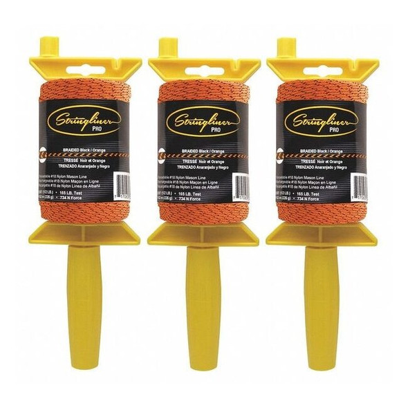 Stringliner Mason's Line Reel,Black/Orange,500',PK3 25491