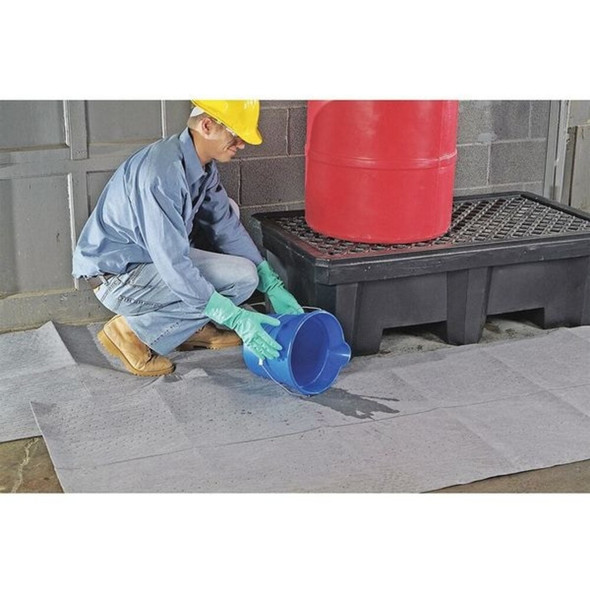 Sorbent Roll, 46 gal, 30 in x 150 ft, Universal, Gray, Polypropylene  GRB150M