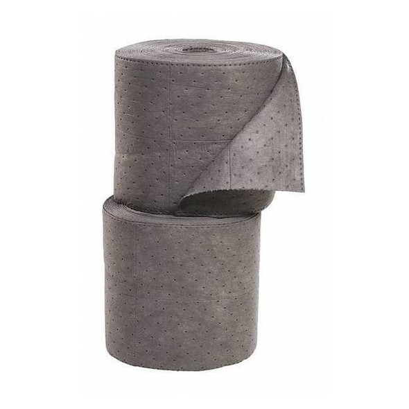 Sorbent Roll, 44 gal, 15 in x 150 ft, Universal, Gray, Polypropylene