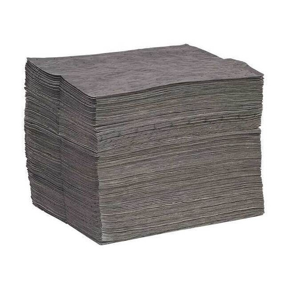 Spilltech Sorbent Pad, 31 gal, 15 in x 19 in, Universal, Gray, 200 PK GPB200S