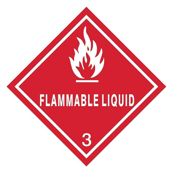 Manufacturer Varies DOT Label,4 In. H,Flammable Liquid,PK25 9CUV3