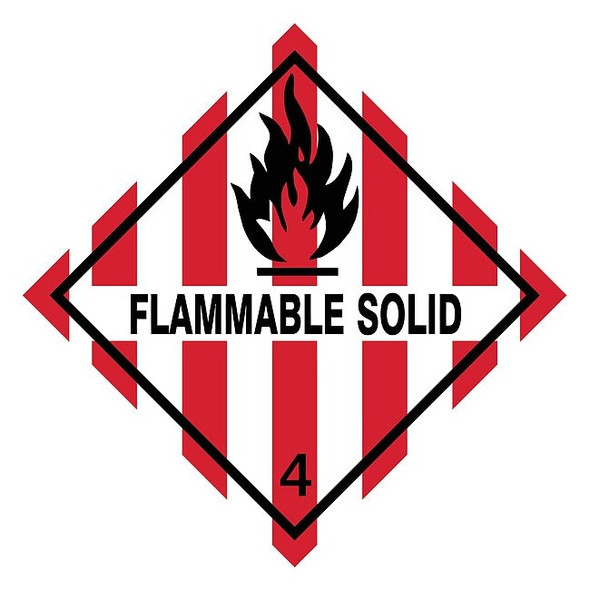 Manufacturer Varies DOT Label,4 In. H,Black/Red,White,PK250 9KFR6
