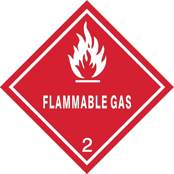 Manufacturer Varies DOT Label,4 In. H,Flammable Gas,PK500 9T441