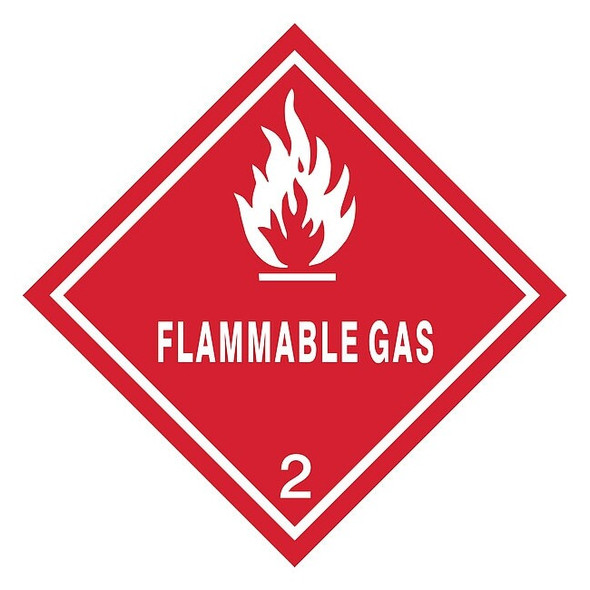 Manufacturer Varies DOT Label,4 In. H,Flammable Gas,PK500 9T441