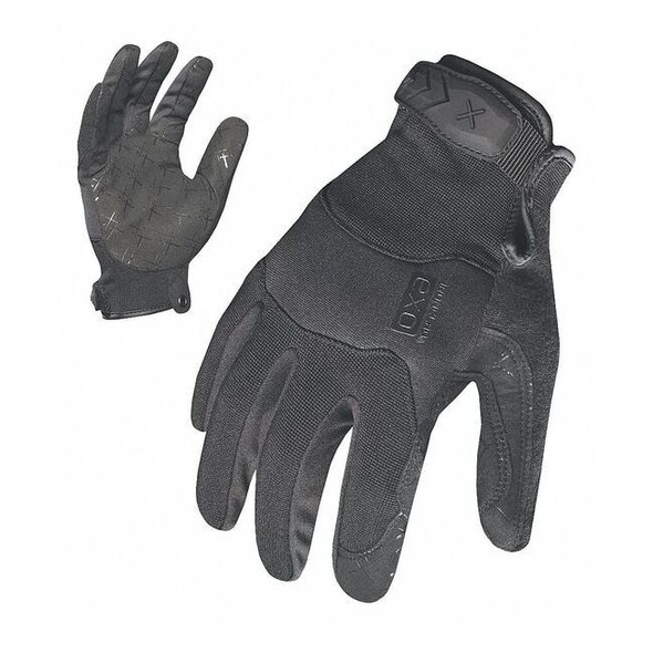 Mechanics Gloves, Synthetic Leather Palm, M, Black