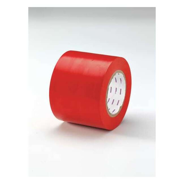 Safety Warning Tape Vinyl Red, 4" W x 180 ft. L, 5 mil Thick