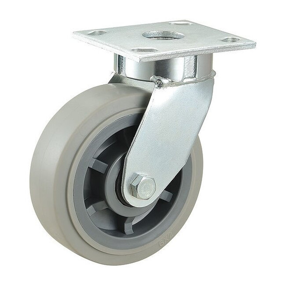 Manufacturer Varies Plate Caster,Swivel,Rubber,7 1/2"H 4DE96