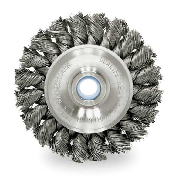 Weiler Twist Wire Wheel Wire Brush, Threaded Arbor 94013