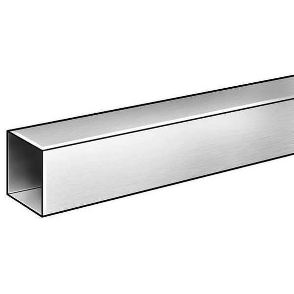 Aluminum Square Tube, Aluminum, 6063 Alloy Type, 6 ft L.