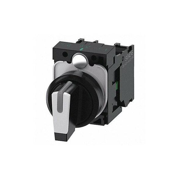 Siemens Selector Switch, 22 mm, 1NO, White 3SU1100-2BL60-1NA0