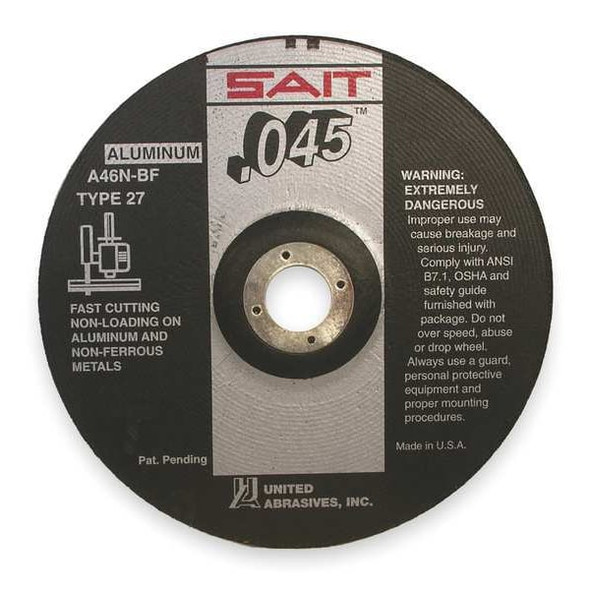 United Abrasives/Sait DepressdCntrCtOffWhl,7/8"CN,UnthreadHle 22350 United Abrasives/Sait DepressdCntrCtOffWhl,7/8"CN,UnthreadHle 22350