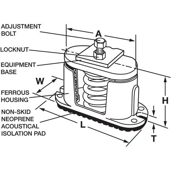 Mason Industries Floor Mount Vibration Isolator,Spring 5C133