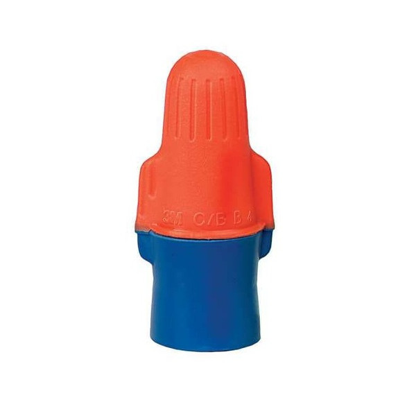 3m Twist-On Wire Connector, 12 AWG Max, Blue, Orange, 600 V, 100 PK O/B+POUCH