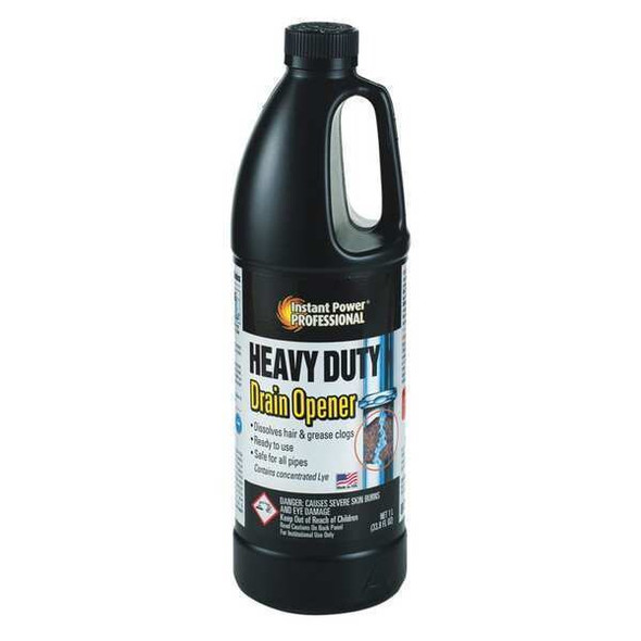 Instant Power Professional Heavy-Duty Drain Opener,1L,Odorless,PK12 8874