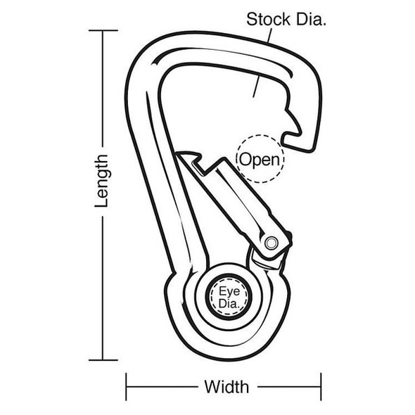 Lucky Line Spring Snap,HD,Steel,L 3 1/8 In 4FCR1