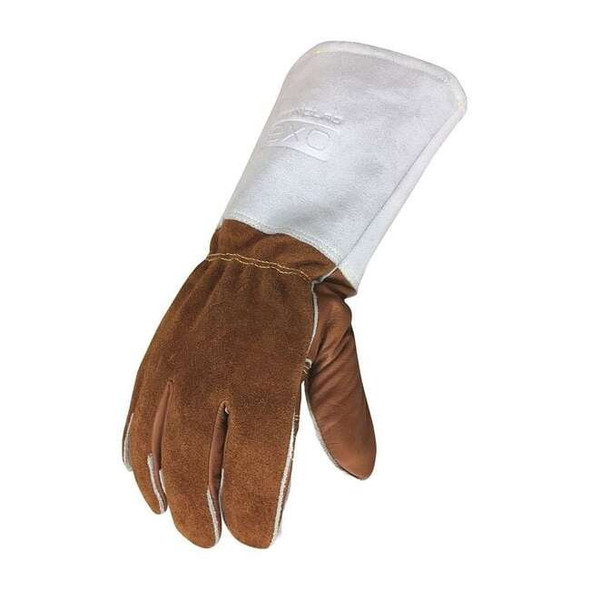 Welding Gloves, Safety Cuff, Wing Thumb, Cowhide, M, 1 PR