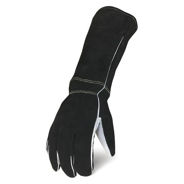 Welding Gloves, Safety Cuff, Straight Thumb, Elkskin, M, 1 PR