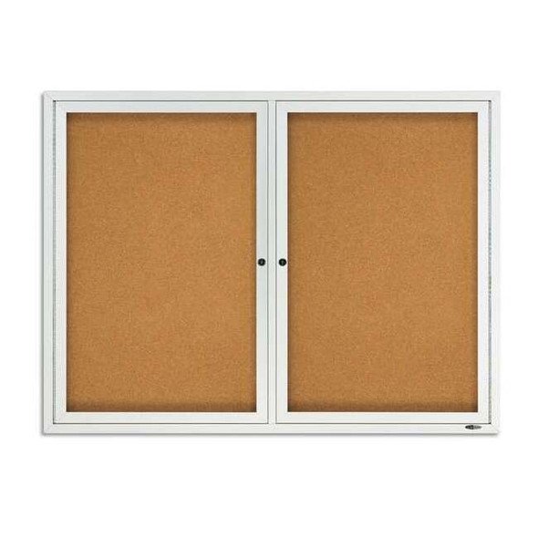 Quartet Enclosed Cork Bulletin Board 48 x 36", 2 Door 2124GGS