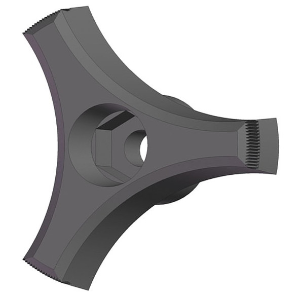 Snap Lock Three Prong Knob, 5/16" Thread Size, 2" Dia., Thru Tap