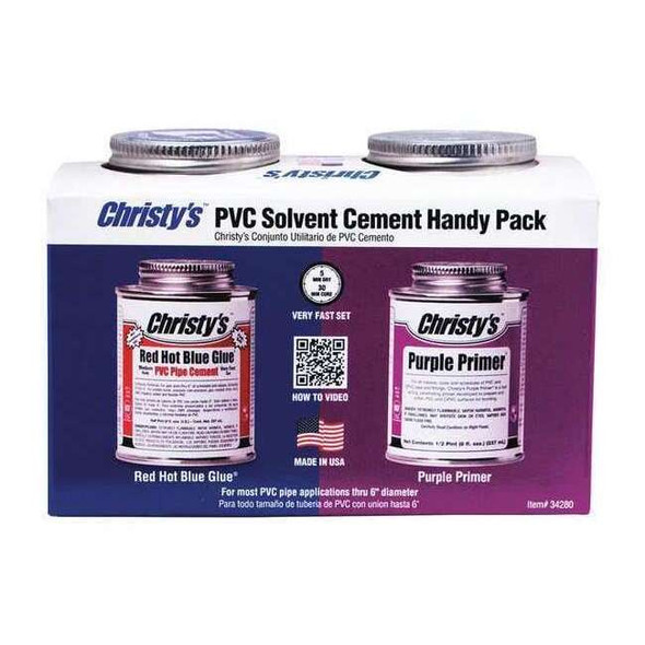 Christys Cement and Primer,Can,8 oz,Blue; Purple RH-RHBV-HDYPK-HP-20