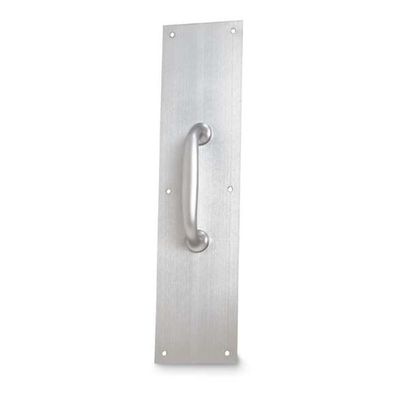 Rockwood Door Pull Plate, Stainless Steel, 15"L x 3-1/2"W, 0.05" Proj. 5U646